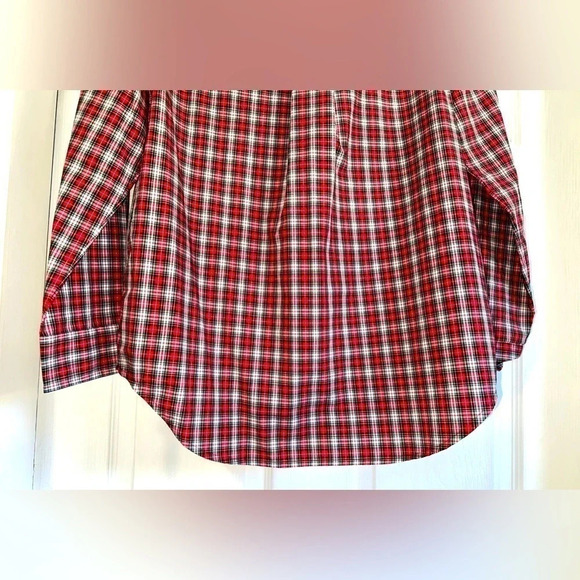 Chaps Red, Green & White Long Sleeve Button up (Boys) - Picture 6 of 8